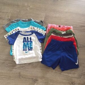 10 pieces set of toddler boy tops and shorts 👦